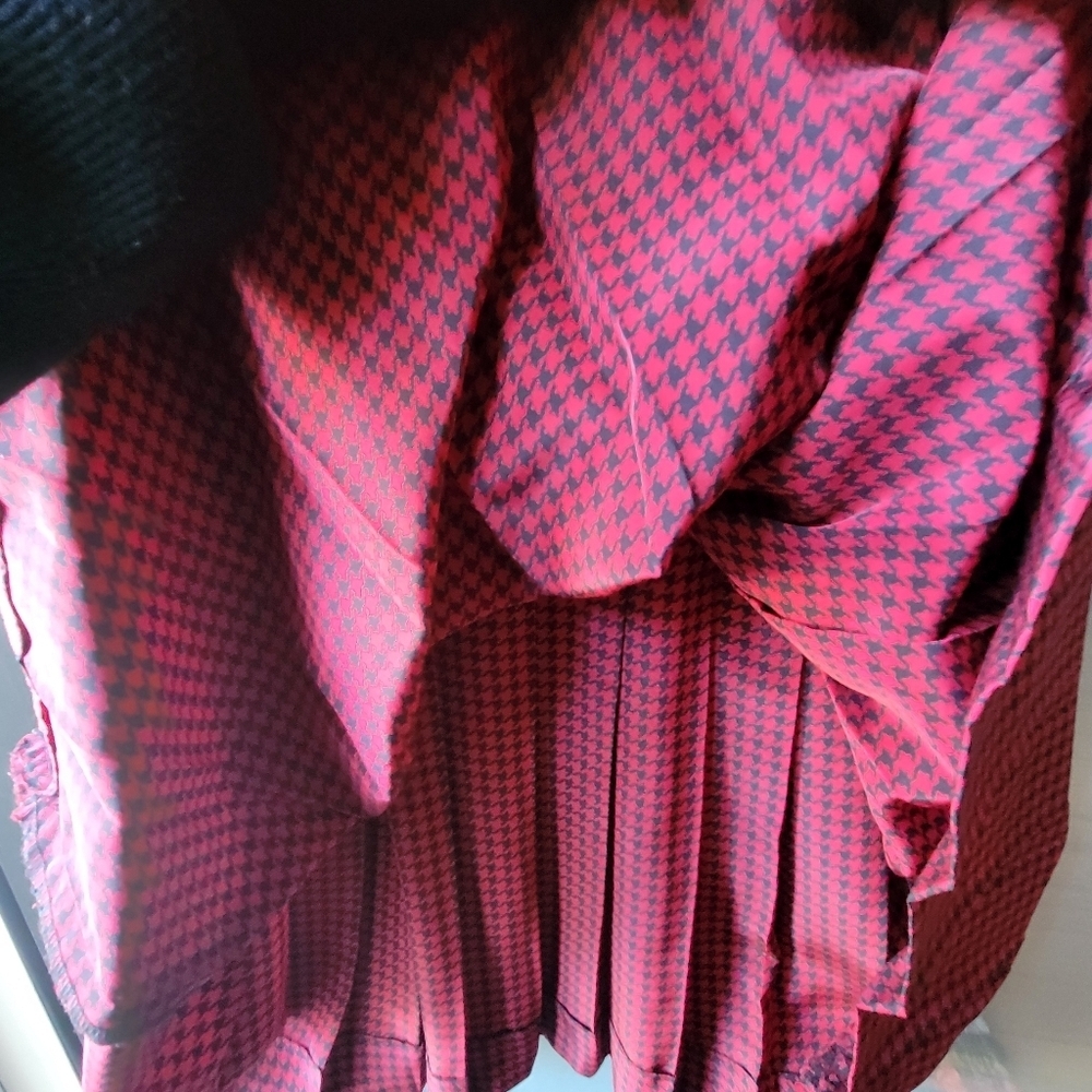 Vintage 1990's Talbots Midi Dress Size 6 Checkerboard Pattern Pleated A Line - Picture 7 of 11